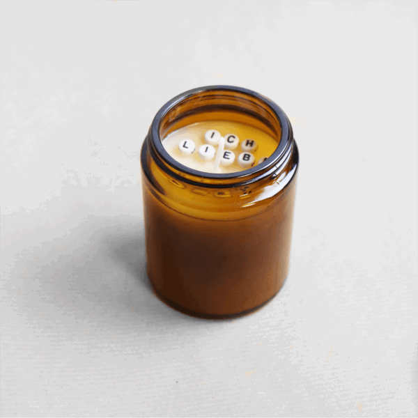 Kerze mit Botschaft LETTER GLASS