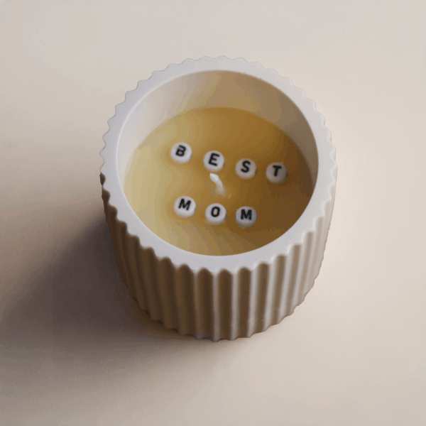 Kerze mit Botschaft LETTER RIBBED